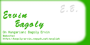 ervin bagoly business card